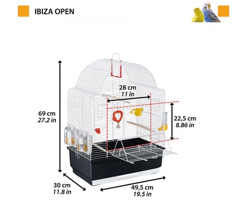 Клітка для птахів Ferplast Ibiza Open 49,5 x 30 x 69 см