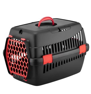 Контейнер-переноска для собак вагою до 12 кг SGbox 39 х 55 х 36,5 см (чорна)