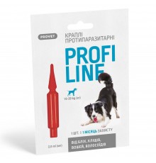 Краплі на холку для собак PROVET Profiline від 10 до 20 кг, 1 шт