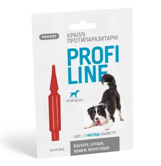 Краплі на холку для собак PROVET Profiline від 10 до 20 кг, 1 шт