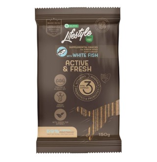 Ласощі для цуценят Nature's Protection Lifestyle Grain Free Active & Fresh 150 г - біла риба