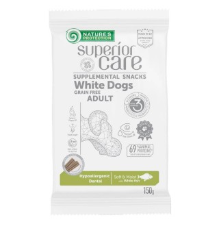Ласощі для собак Nature's Protection Superior Care White Dogs Hypoallergenic & Dental Care 150 г - біла риба