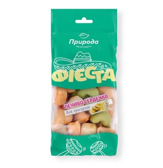 Ласощі для гризунів Природа Фієста «Печиво сердечко» 100 г (асорті)