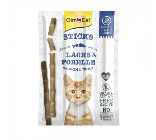 Ласощі для котів GimCat Sticks Lanchs & Forelle 4 шт - лосось та форель