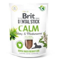 Ласощі для собак Brit Dental Stick Calm 251 г 7 шт - конопля та пустирник