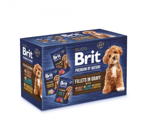 Набір вологого корму для собак Brit Premium By Nature 85 г х 12 шт - асорті