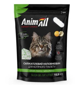 AnimAll Cat litter Green emerald - наповнювач силікагелевий Зелений смарагд для котячого туалету, 10,5л