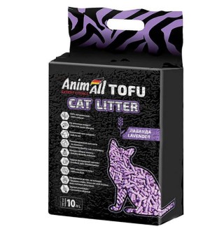 AnimAll Tofu Lavender - наповнювач соєвий лаванда для котячого туалету, 4,66кг