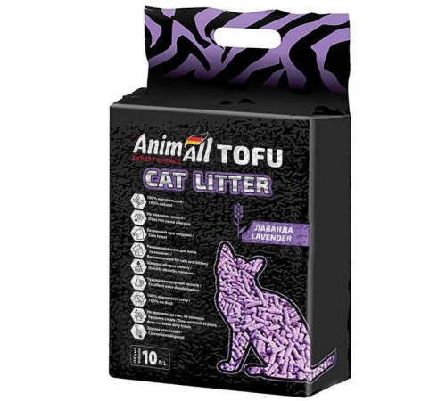 AnimAll Tofu Lavender - наповнювач соєвий лаванда для котячого туалету, 4,66кг