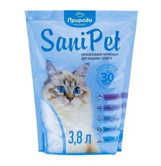 Наповнювач для котячого туалету Sani Pet 3,8 л - силікагелевий