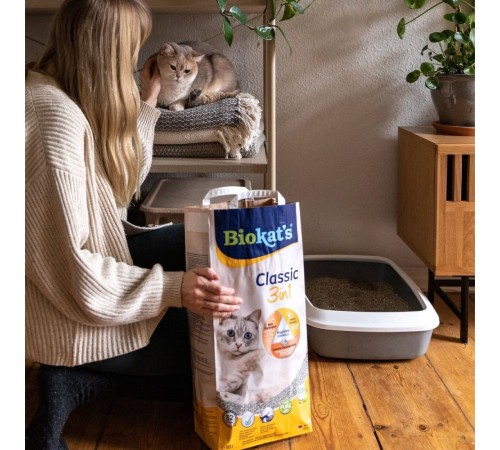 Наповнювач для котячого туалету Biokat's Classic 3in1 18 л - бентонітовий