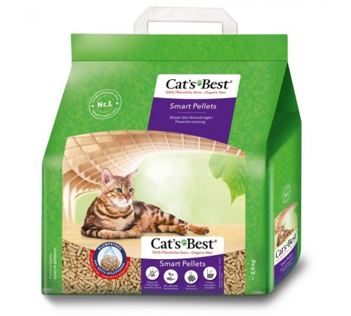 Наповнювач для котячого туалету Cat's Best ‎Smart Pellets 2,5 кг - деревинний