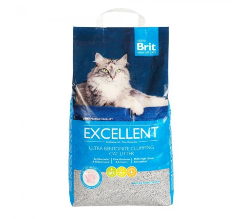 Наповнювач для котячого туалету Brit Fresh Excellent 10 кг - бентонітовий