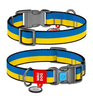 Нашийник WAUDOG Design з QR паспортом і малюнком «Colors of freedom» S 23-35 см/15 мм