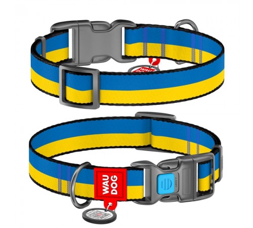 Нашийник WAUDOG Design з QR паспортом і малюнком «Colors of freedom» S 23-35 см/15 мм