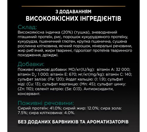 Сухий для стерилізованих котів ProPlan Sterilised Adult 1+ Renal Plus 3 кг - індичка