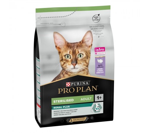 Сухий для стерилізованих котів ProPlan Sterilised Adult 1+ Renal Plus 3 кг - індичка