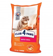 Сухий корм для дорослих котів Club 4 Paws Premium 14 кг (телятина)