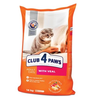 Club 4 Paws Premium Adult Cat Veal - Куб 4 Лапи сухий корм із телятиною для дорослих котів, 14кг