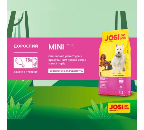 Сухий корм для собак Josera JosiDog Mini Adult 900 г - домашня птиця