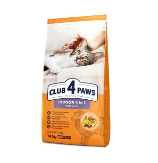 Сухий корм для котів, що живуть в приміщенні Club 4 Paws Premium 14 кг - ягня