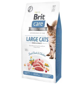 Сухий корм для котів великих порід Brit Care Cat GF Large cats Power & Vitality 7 кг - курка і качка