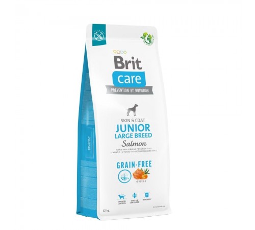 Сухий корм для цуценят Brit Care Dog Grain-free Junior Large Breed 12 кг - лосось