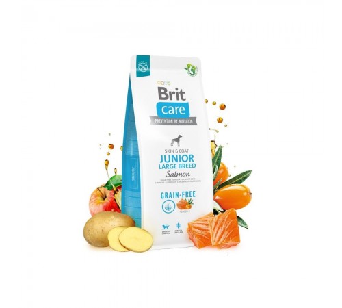 Сухий корм для цуценят Brit Care Dog Grain-free Junior Large Breed 12 кг - лосось