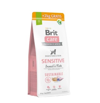 Сухий корм для собак Brit Care Dog Sustainable Sensitive 12+2 кг - риба та комахи