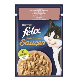 Вологий корм для котів Felix Sensations Sauces 85 г - лосось та креветки