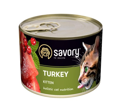 Вологий корм для кошенят Savory Kitten 200 г - індичка