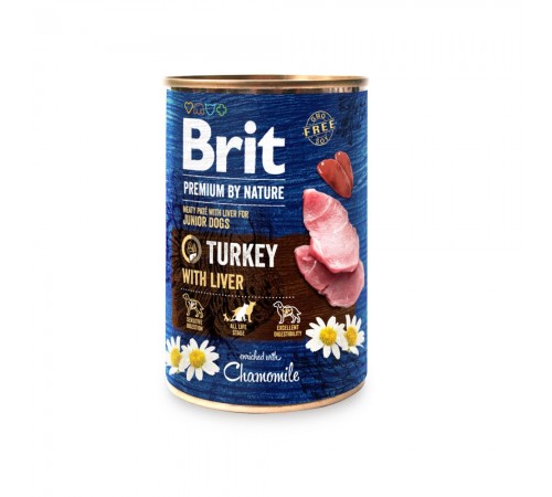 Вологий корм для цуценят Brit Premium By Nature 400 г - індичка
