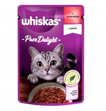 Вологий корм для котів Whiskas Pure Delight pouch 85 г - яловичина