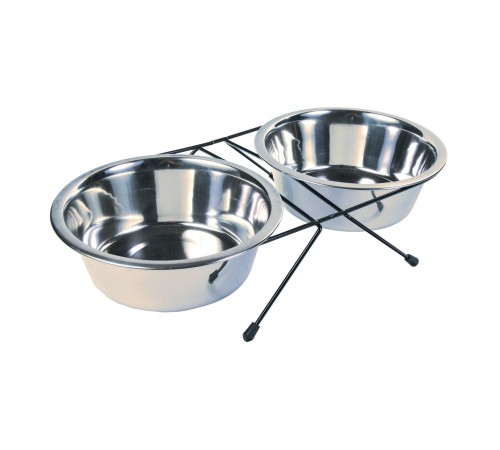 Миски металеві на підставці Trixie «Eat on Feet» 2 x 1,8 л / 20 см