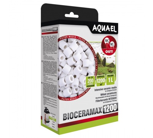 Наповнювач для фільтра Aquael «BioCeraMax 1200» керамічні кільця 1 л