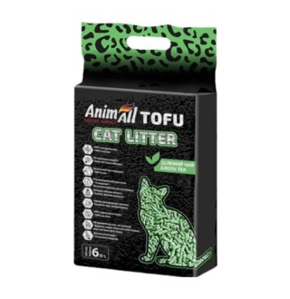 AnimAll Tofu Green Tea - наповнювач соєвий зелений чай для котячого туалету, 2,6кг