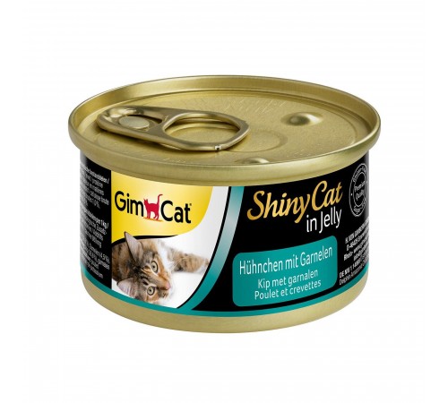 Вологий корм для котів GimCat Shiny Cat 70 г (курка та креветки)