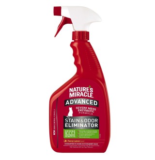 Спрей-знищувач Nature's Miracle «Advanced Stain and Odor Eliminator. Sunny Lemon Scent» для видалення плям і запахів від котів 946 мл