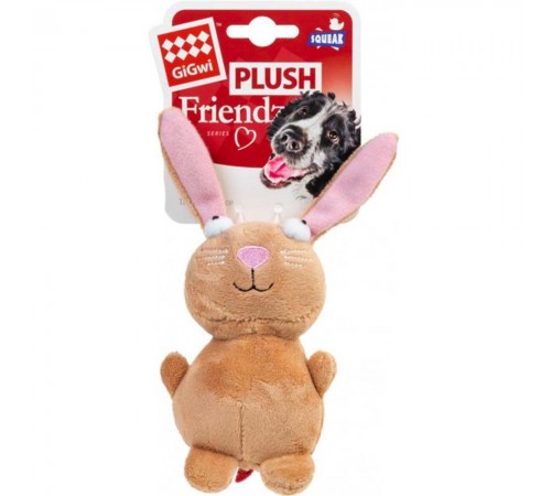 Іграшка для собак Кролик з пищалкою GiGwi Plush 16 см (плюш)