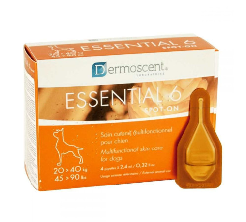 Капли для собак Dermoscent Essential-6 spot-on 20-40 кг, 2,4 мл - 1 пипетка