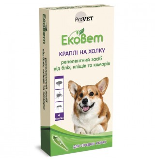 Краплі на холку для собак PROVET ЕкоВет 4 шт