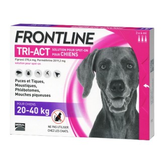 Краплі на холку для собак Boehringer Ingelheim Frontline Tri-Act від 20 до 40 кг, 1 шт