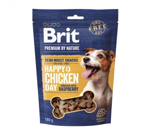 Ласощі для cобак Brit Premium Semi-moist Snacks 180 г - курка та малина