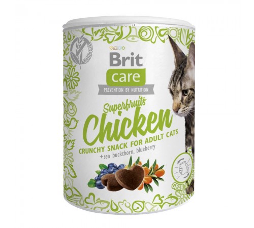Ласощі для котів Brit Care Crunchy Cracker Superfruits 100 г - курка, обліпиха і чорниця