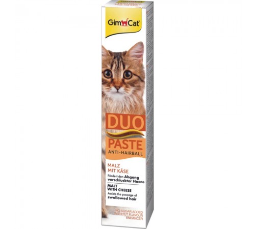 Ласощі для котів GimCat Duo Paste Anti-hairboll 50 г - сир та мальт