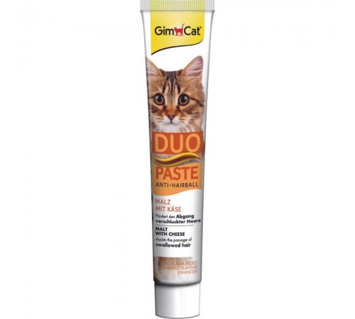 Ласощі для котів GimCat Duo Paste Anti-hairboll 50 г - сир та мальт