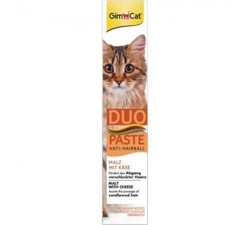 Ласощі для котів GimCat Duo Paste Anti-hairboll 50 г - сир та мальт