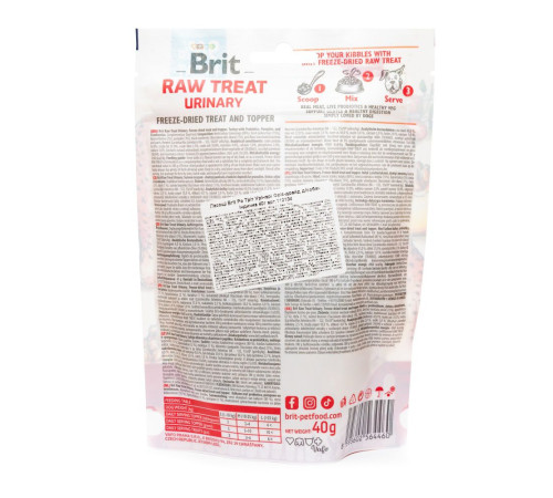 Ласощі для собак Brit Raw Treat Urinary Freeze-dried 40 г - індичка