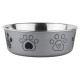 Миска металева ArjanImpex Fusion Dog foot 280 мл / 11 см - сірий