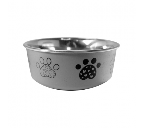 Миска металева ArjanImpex Fusion Dog foot 280 мл / 11 см - сірий